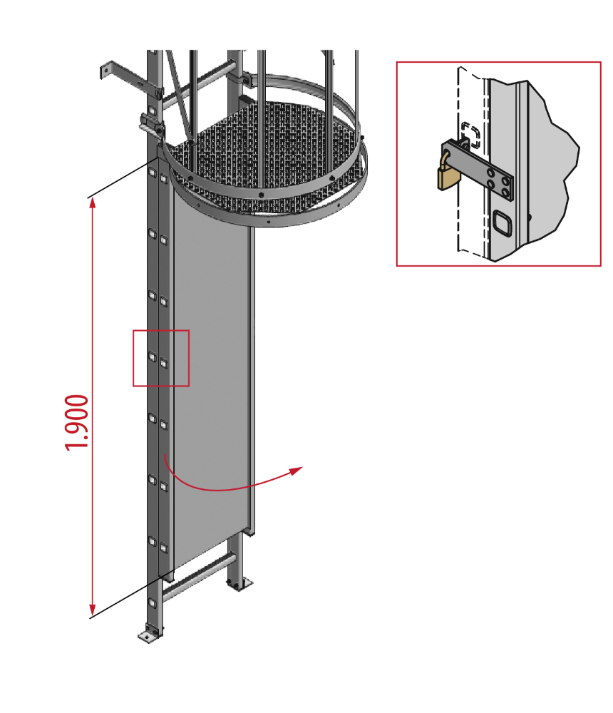 Hymer 51637 / 51764 Lockable Access Barrier For Lower Fixed Ladders ...